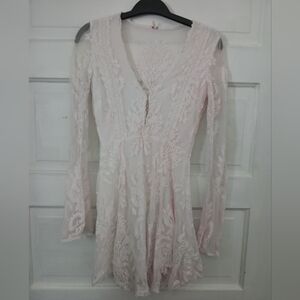 Free People Pale Pink Mini Dress